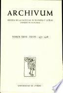 Archivum Revista de la Facultad de Filosofia Y Letras