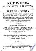 Arithmetica especulativa y practiva [sic] y arte de algebra