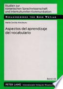 Aspectos del aprendizaje del vocabulario