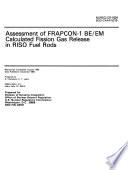 Assessment of FRAPCON-1 BE/EM Calculated Fission Gas Release in RISO Fuel Rods