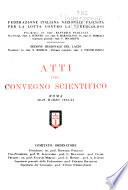 Atti del convegno scientifico