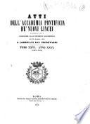 Atti della Accademia pontificia de' nuovi Lincei