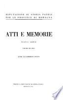 Atti e memorie - Deputazione di storia patria per le provincie di Romagna