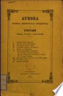 Aurora rivista bimestrale fiorentina di spiritismo, psicologia, frenologia e morale filosofica