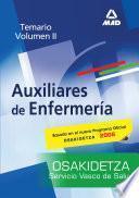 Auxiliares de Enfermeria Del Servicio Vasco de Salud-osakidetza. Temario. Volumen Ii Ebook