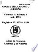 Avance bibliográfico jurídico