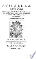 Aviso De Caçadores, y de Caça
