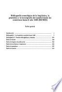 Bibliografía cronológica de la lingüística, la gramática y la lexicografía del español (BICRES)