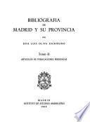 Bibliografía de Madrid y su provincia