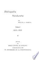 Bibliografía hondureña: 1620-1930
