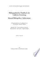 Bibliographisches Handbuch der Calderón-Forschung