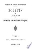 Boletín analítico de los principales documentos parlamentarios extranjeros recibidos en la misma