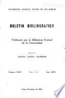 Boletín bibliográfico
