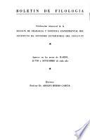 Boletín de filología ...