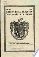 Bolétin de la Academia Hondureña de la Lengua
