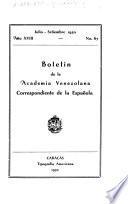 Boletín de la Academia venezolana, correspondiente de la española