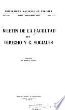 Boletín de la Facultad de Derecho y C. Sociales