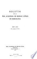Boletín de la Real Academia de Buenas Letras de Barcelona