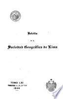 Boletín de la Sociedad Geográfica de Lima