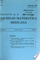 Boletín de la Sociedad Matemática Mexicana
