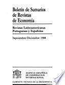 Boletín de sumarios de revistas de economía