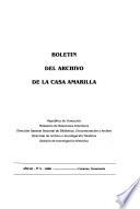 Boletín del Archivo de la Casa Amarilla