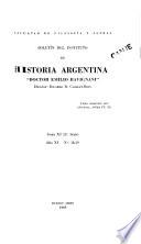 Boletín del Instituto de Historia Argentina Doctor Emilio Ravignani.