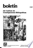Boletín del Instituto de Investigaciones Bibliográficas