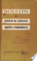 Boletïn del Instituto de Literatura Argentina e Iberoamericana