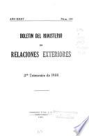 Boletin del Ministerio de Relaciones Exteriores