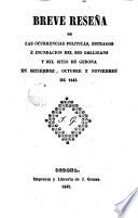 Breve reseña de las ocurrencias políticas