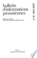 Bulletin d'informations proustiennes