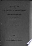 Bullettino dell'Istituto di diritto romano