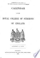 Calendar of the Royal College of Surgeons of England