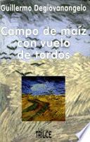 Campo de maíz con vuelo de tordos