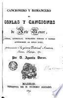 Cancionero y romancero de coplas y canciones de arte menor