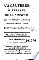 Caracteres, ó señales de la amistad