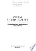 Cartas a Lydia Cabrera