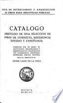 Catalogo abreviado de una selección de libros de consulta