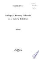 Catálogo de errores y calumnias en la historia de Bolívar