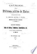 Catálogo de la Biblioteca Pública de Mahón