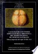 Catalogo de los fondos especiales de la Biblioteca del Museo Nacional de Ciencias naturales