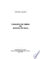 Catálogo de obras de Manuel de Falla
