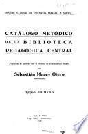 Catálogo metódico de la Biblioteca Pedagógica Central