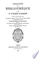 Catalogue de la bibliothèque de feu M. le marquis de Morante