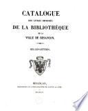 Catalogue des livres imprimés de la bibliothèque de la ville de Besançon