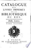 Catalogue des livres imprimez de la Bibliothèque du Roy