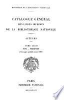 Catalogue général des livres imprimés de la Bibliothèque nationale