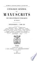 Catalogue général des manuscrits des bibliothèques publiques de France