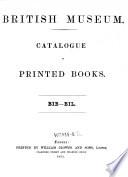 Catalogue of Printed Books